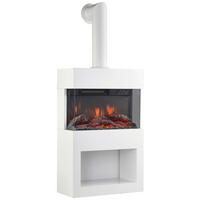 KAMINIO Elektrischer-Kamin HENRI weiß Metall B/H/T: ca. 48x117,2x21,7 cm ca. 2000 W HENRI - weiß (48,00/117,20/21,70cm) - KAMINIO