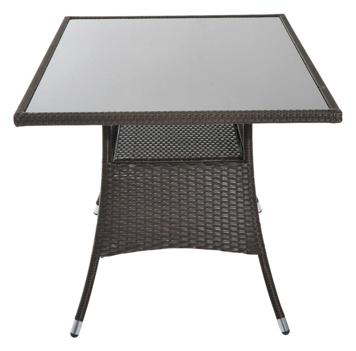 Outsunny Gartentisch schwarz Polyrattan B/H/L: ca. 85x74x150 cm Gartentisch - braun/schwarz (150,00/85,00/74,00cm) - Outsunny