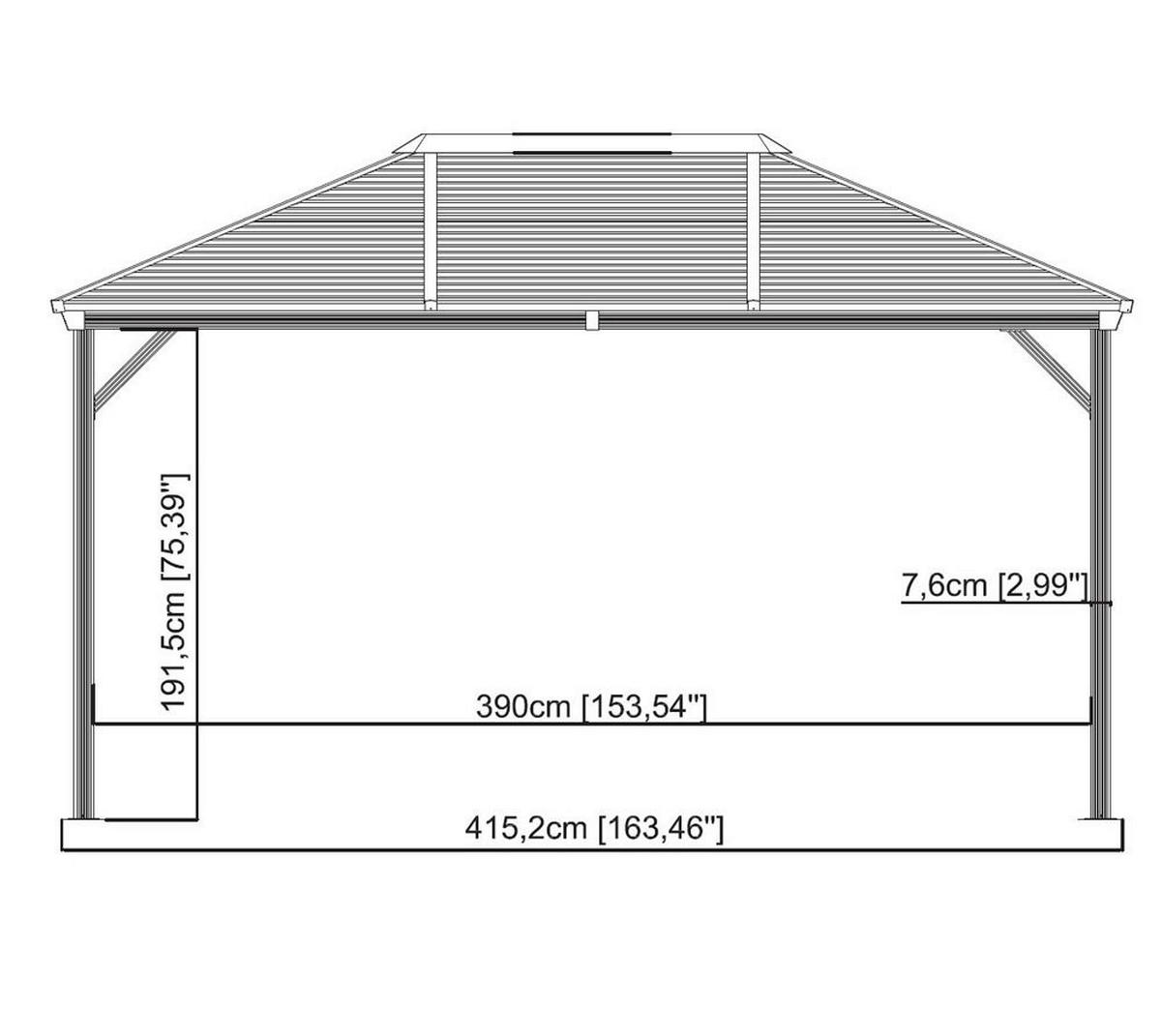 Sojag Pavillon Ventura anthrazit Stahl B/H/L: ca. 296x261x423 cm Ventura - anthrazit (423,00/296,00/261,00cm) - Sojag