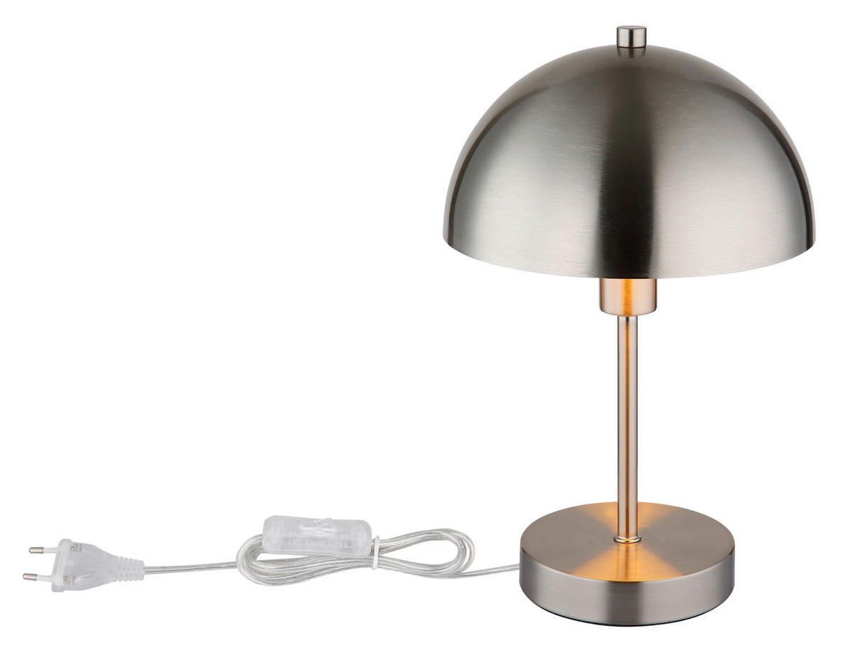 GLOBO Tischleuchte nickel matt Metall H/D: ca. 31x20 cm E14 1 Brennstellen Atoma - nickel matt (20,00/31,00cm) - GLOBO