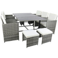 VCM Gartensitzgruppe Raloso grau Glas B/H/L: ca. 170x74x110 cm Raloso - grau (110,00/170,00/74,00cm) - VCM