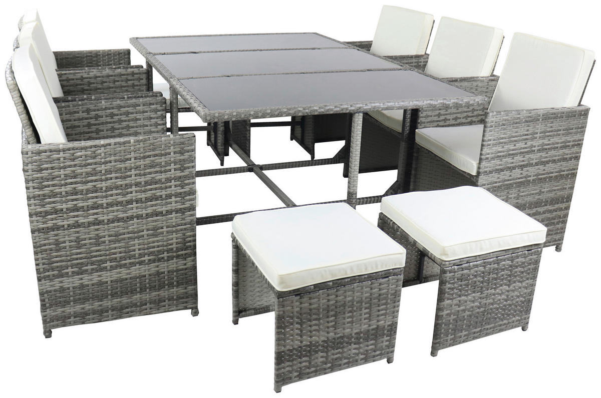VCM Gartensitzgruppe Raloso grau Glas B/H/L: ca. 170x74x110 cm Raloso - grau (110,00/170,00/74,00cm) - VCM