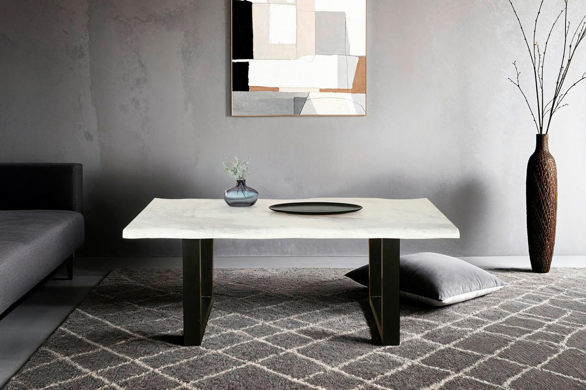 Couchtisch STONE schwarz pulverbeschichtet B/H/T: ca. 115x46x60 cm STONE - schwarz (115,00/46,00/60,00cm) - byLIVING