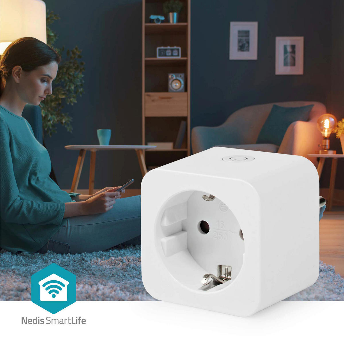 Nedis Smart-Stecker weiß Kunststoff B/H/L: ca. 5,47x8,25x5,47 cm SmartLife - weiß (5,47/5,47/8,25cm) - Nedis