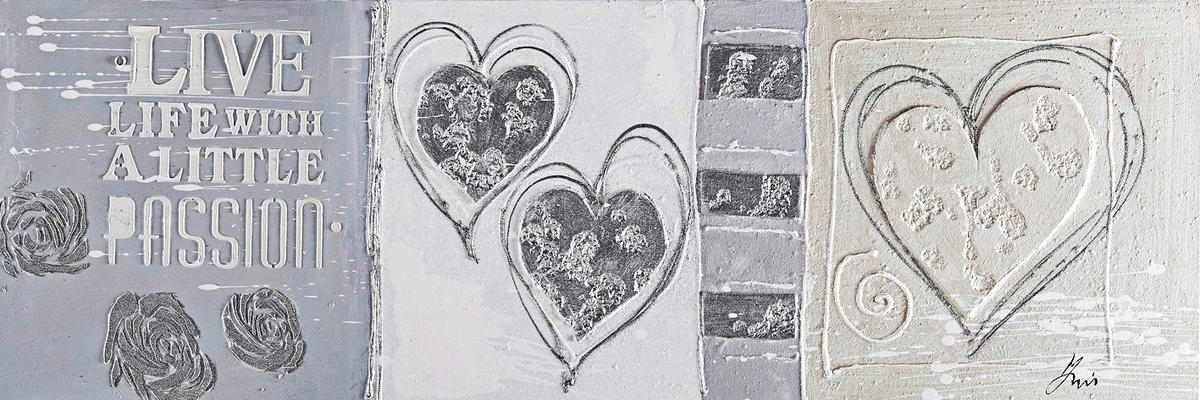 Bönninghoff Ölgemälde Herzen B/L: ca. 40x120 cm Ölgemälde_handgefertigt - (40,00/120,00cm) - Bönninghoff