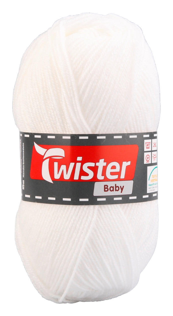 Handstrickgarn Twister Baby weiß L: ca. 21000 cm Twister Baby - weiß (21000,00cm) - Twister