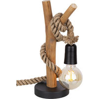 GLOBO Tischleuchte NERIDA 52060146X natur schwarz MDF Holz H/D: ca. 40x15 cm E27 1 Brennstellen NERIDA - natur/schwarz (15,00/40,00cm) - GLOBO
