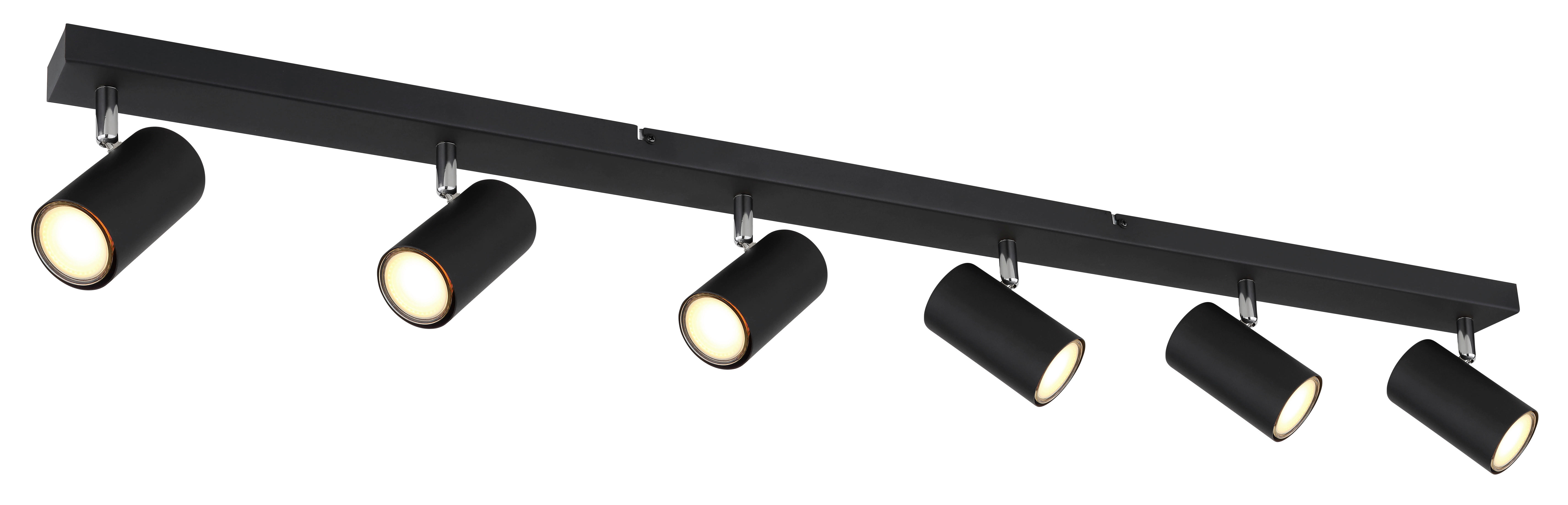 GLOBO Spot schwarz Metall B/H/T: ca. 6x12x115 cm GU10 6 Brennstellen ROBBY - schwarz (6,00/12,00/115,00cm) - GLOBO