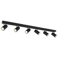 GLOBO Spot schwarz Metall B/H/T: ca. 6x12x115 cm GU10 6 Brennstellen ROBBY - schwarz (6,00/12,00/115,00cm) - GLOBO