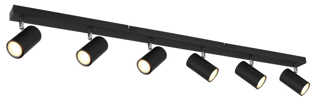 GLOBO Spot schwarz Metall B/H/T: ca. 6x12x115 cm GU10 6 Brennstellen ROBBY - schwarz (6,00/12,00/115,00cm) - GLOBO