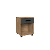 Rollcontainer Liverpool Plankeneiche Nachbildung B/H/T: ca. 46x58x40 cm Liverpool - schwarz/Graphit (46,00/58,00/40,00cm)