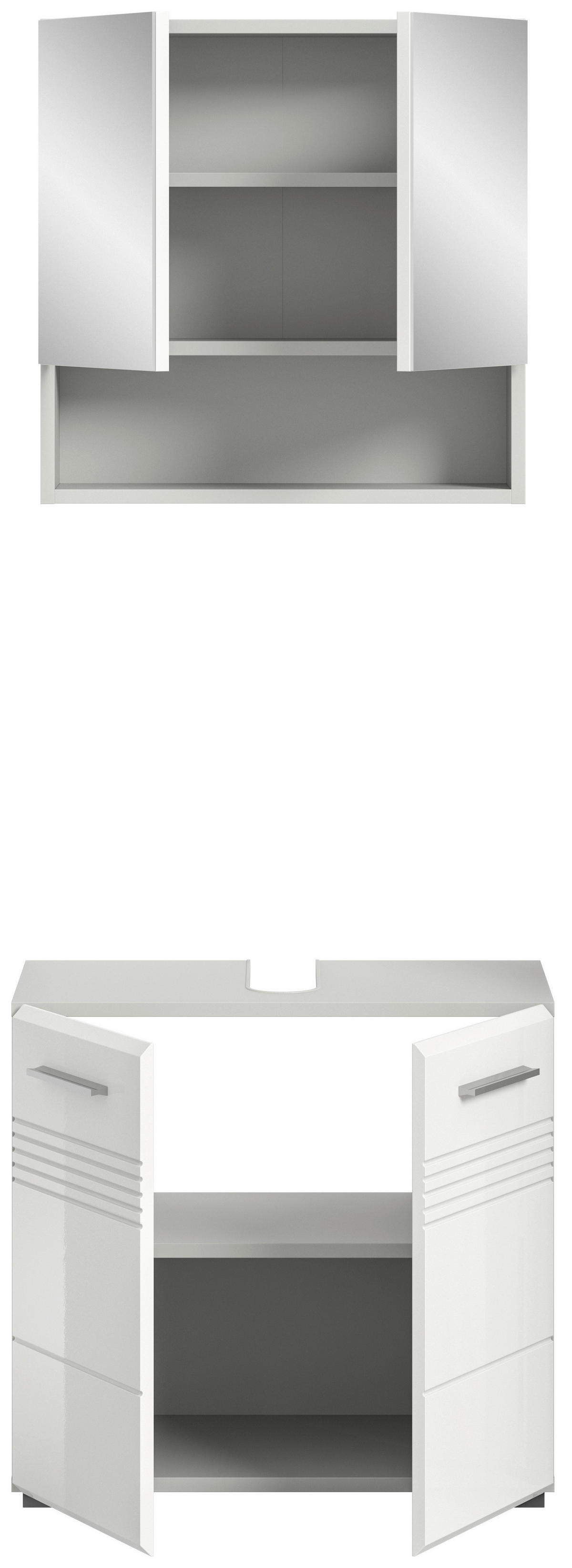 Badblock Copa hellgrau weiß Hochglanz B/H/T: ca. 60x190x32 cm Copa - hellgrau/weiß (60,00/190,00/32,00cm) - xonox.home