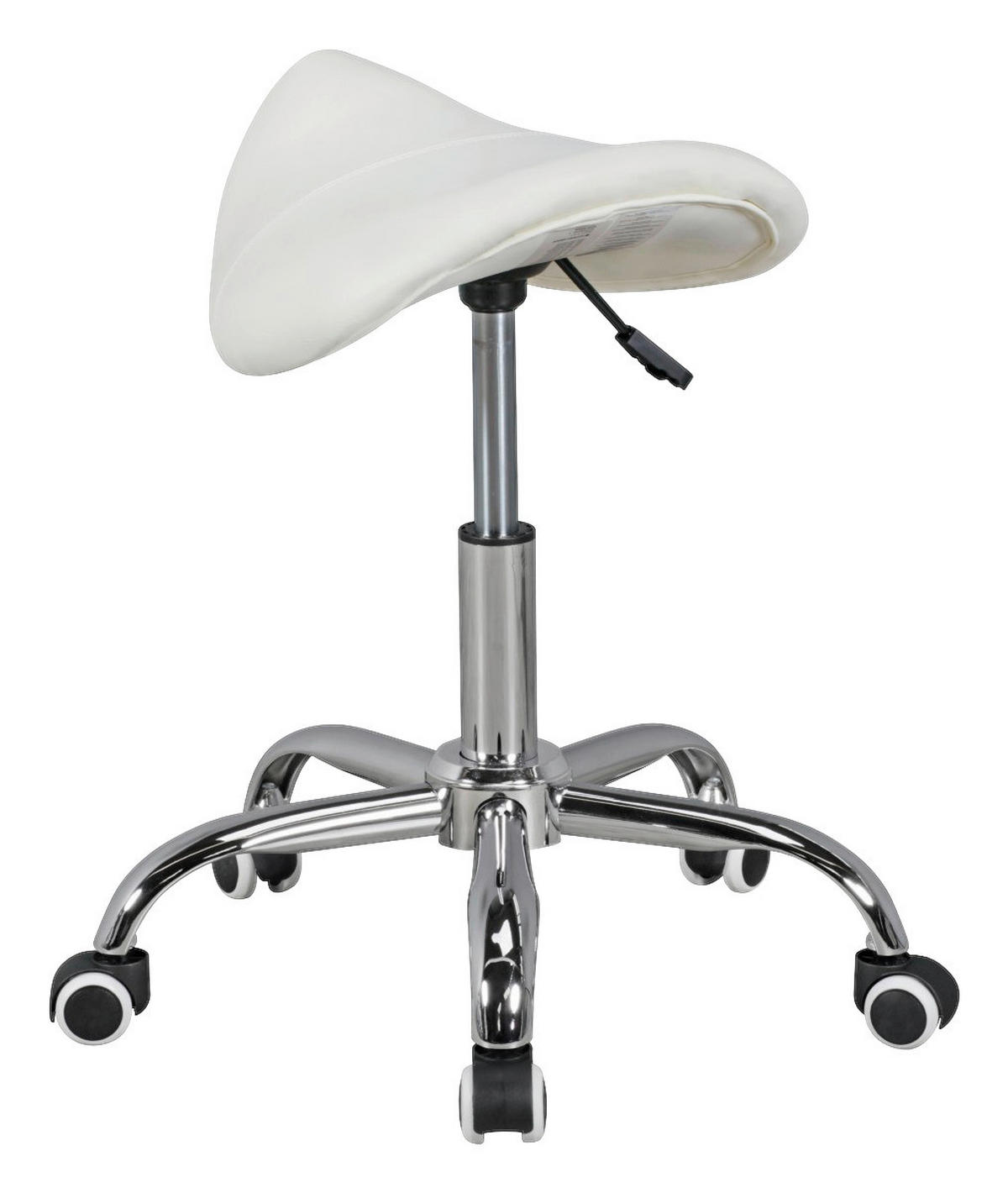 Hocker weiß Kunstleder Sattelhocker MENTON - weiß (60,00/60,00/60,00cm) - Amstyle