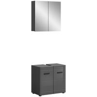 Badezimmer-Set SOFT grau grau Hochglanz B/H/T: ca. 60x190x34 cm SOFT - grau (60,00/190,00/34,00cm) - xonox.home
