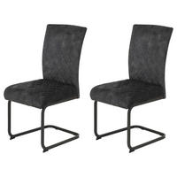 Schwingstuhl Rachel I, 2er-Set anthrazit Microfaser B/H/T: ca. 46x96x60 cm Rachel I, 2er-Set - anthrazit (46,00/96,00/60,00cm) - Hela