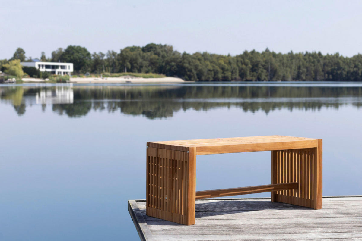 deVries Gartenbank Woodie natur Teakholz B/H/L: ca. 35x45x100 cm Woodie - natur (100,00/35,00/45,00cm) - deVries