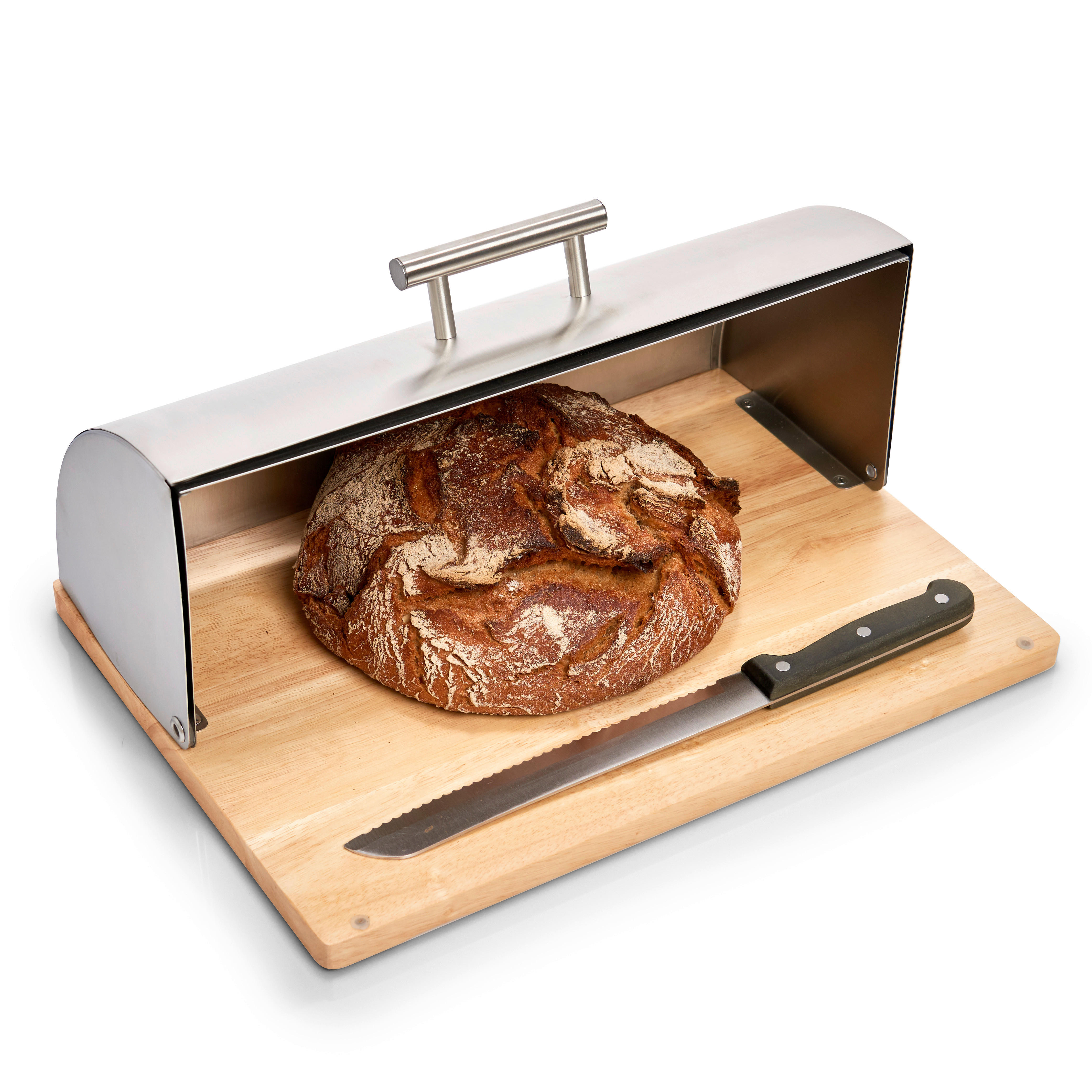 Zeller Brotkasten silber Edelstahl B/H/L: ca. 28x16x39 cm Brotkasten - natur/silber (39,00/28,00/16,00cm) - Zeller