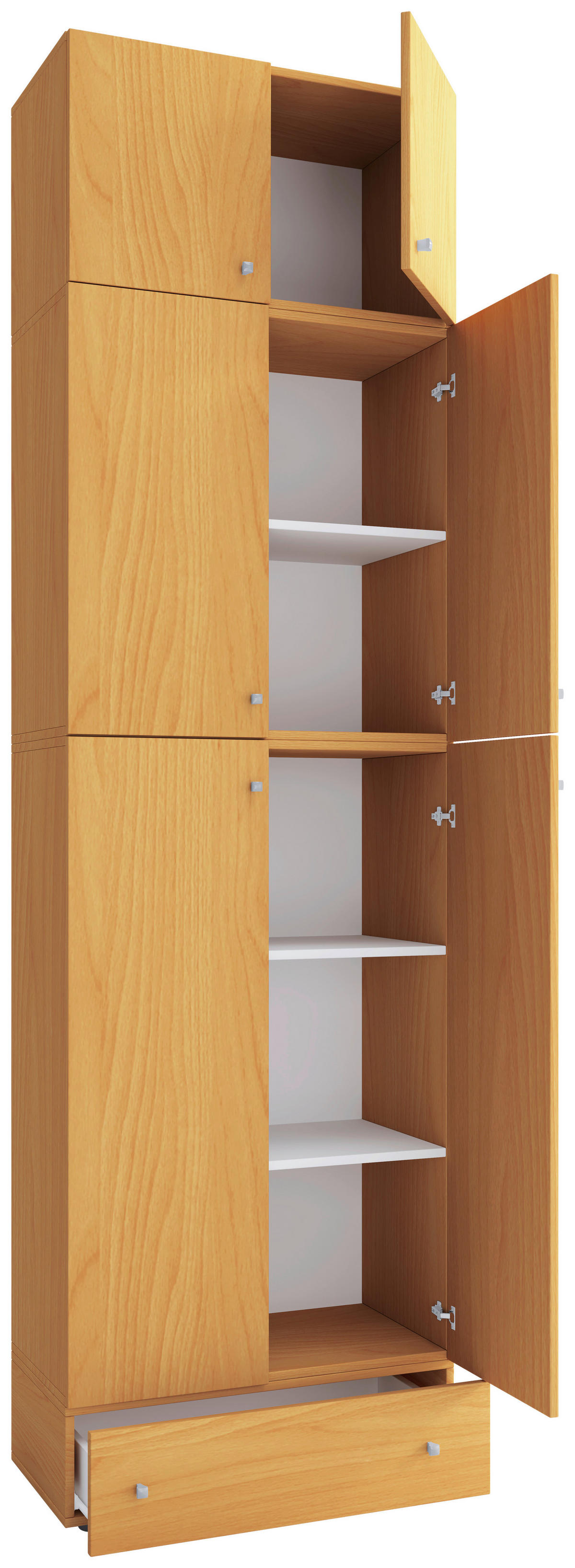 Schuhschrank Lona buche Nachbildung weiß B/H/T: ca. 70x240x39 cm Lona - weiß/buche (70,00/240,00/39,00cm) - VCM Möbel