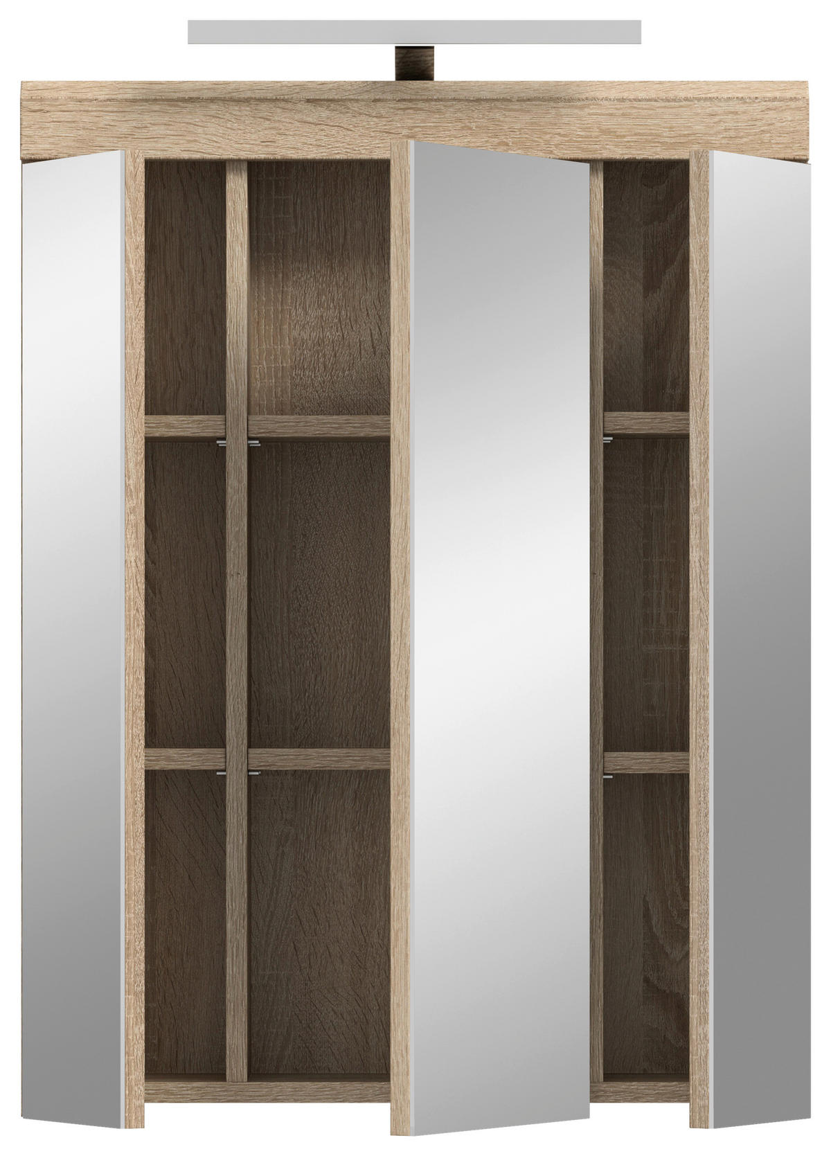 Spiegelschrank Lambada Eiche Sonoma Nachbildung weiß Hochglanz B/H/T: ca. 60x79x37 cm Lambada - Eiche/weiß (60,00/79,00/37,00cm) - xonox.home