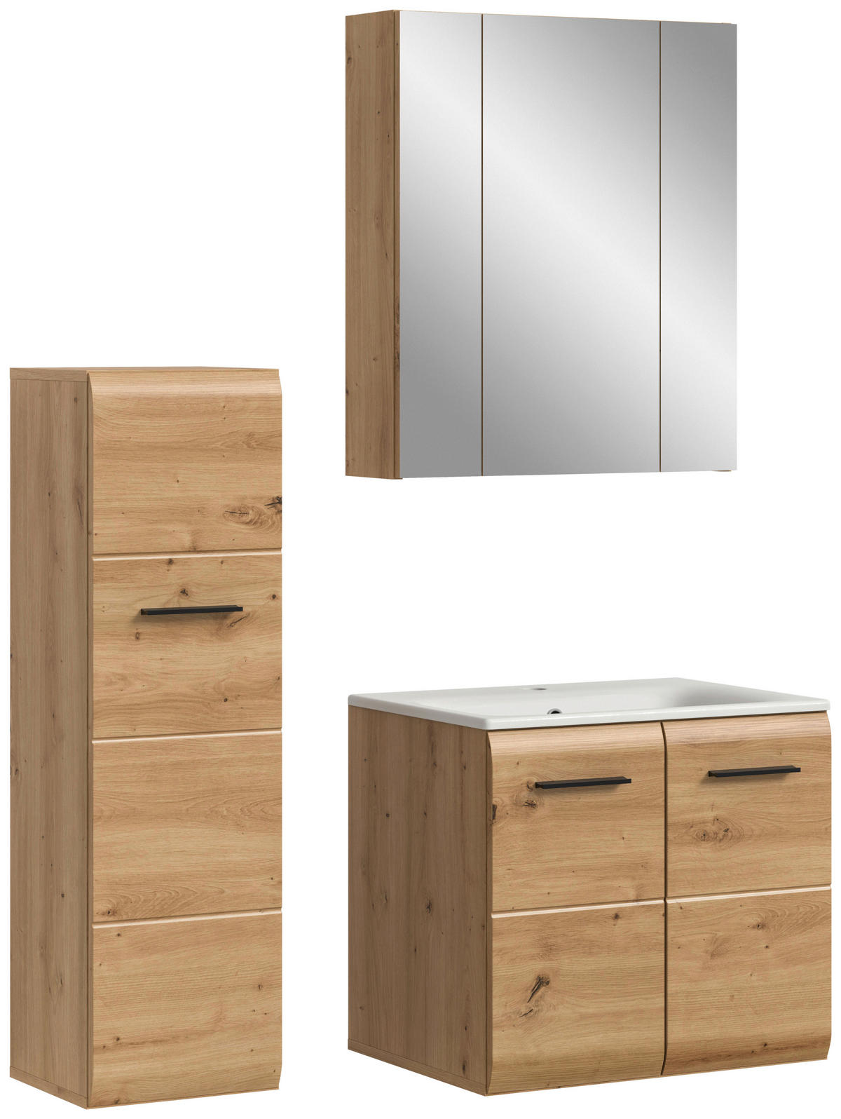 Badezimmer-Set Ice Artisan Oak Nachbildung B/H/T: ca. 105x185x46 cm Ice - (105,00/185,00/46,00cm) - xonox.home