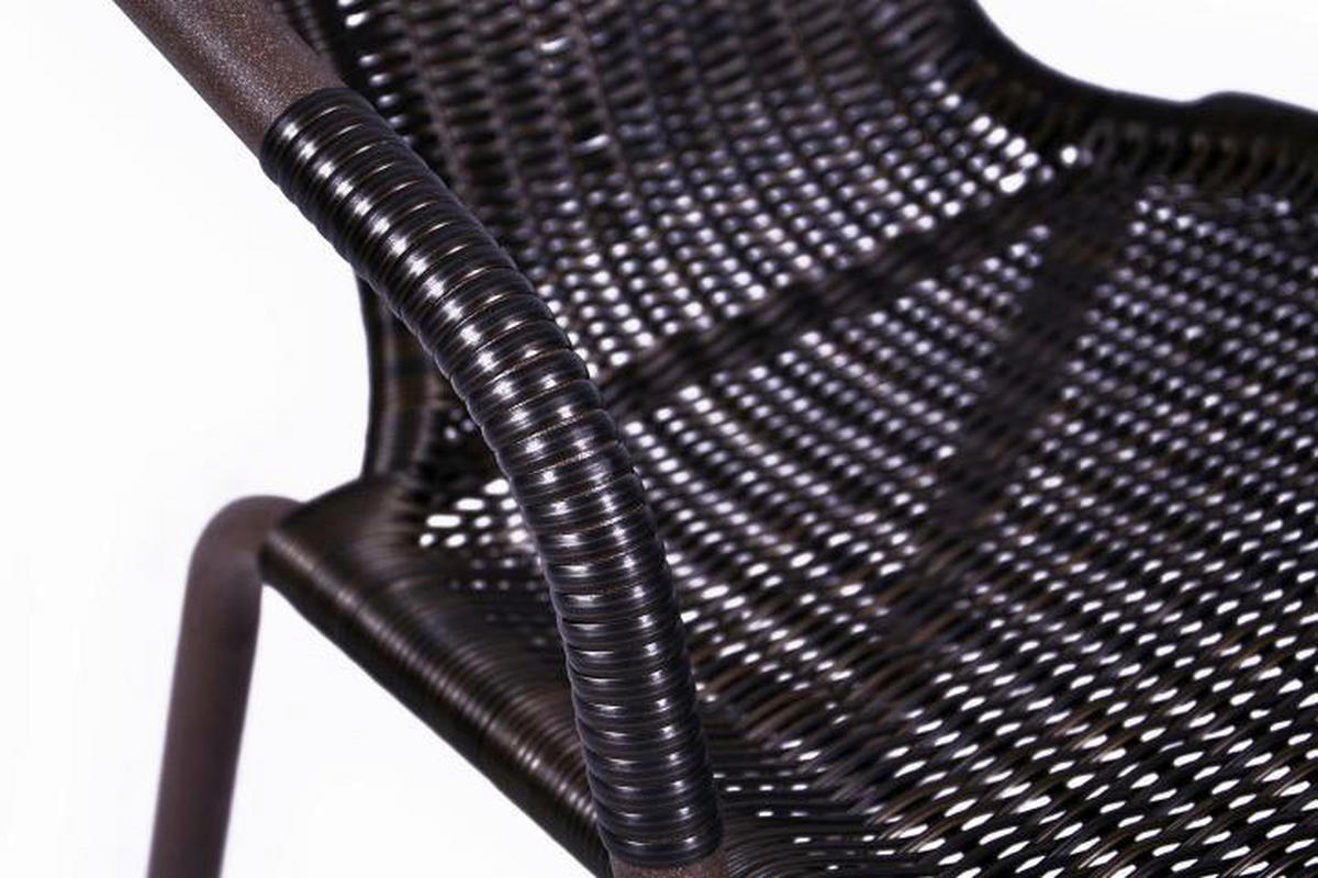 VCM Bistrostuhl dunkelbraun Polyrattan B/H/L: ca. 53x60x73 cm Bistrostuhl_4erSet - dunkelbraun (73,00/53,00/60,00cm) - VCM