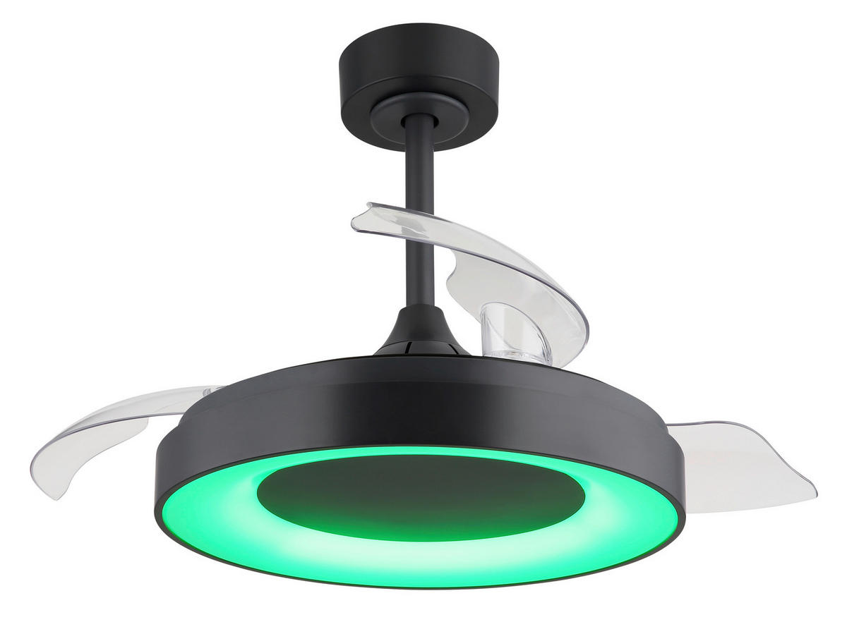 GLOBO Deckenventilator transparent grau Opal H/D: ca. 44,8x91 cm max. 40 W ELINA - Opal/transparent (91,00/44,80cm) - GLOBO