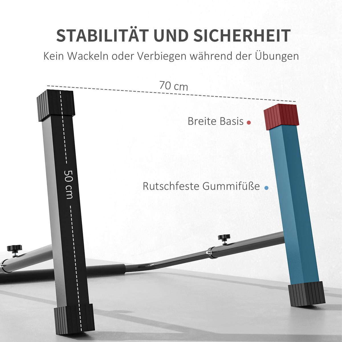 SPORTNOW Dip Station schwarz Stahl B/H/L: ca. 50x100x70 cm Dip_Station - schwarz (70,00/50,00/100,00cm) - SPORTNOW