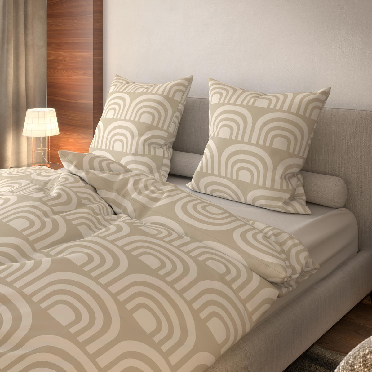 Baumwoll Bettwäsche Bettwäsche_Rainbow 135x200cm - beige/natur (135,00/200,00cm)