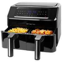 Emerio Heißluftfritteuse AF-130376.1 schwarz Kunststoff B/H/T: ca. 38x29,5x34,6 cm ca. 3,6 l Doppel-Heißluftfritteuse AF130376.1 - schwarz (38,00/29,50/34,60cm) - Emerio