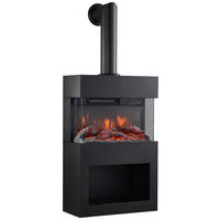 KAMINIO Elektrischer-Kamin HENRI schwarz Metall B/H/T: ca. 48x117,2x21,7 cm ca. 2000 W HENRI - schwarz (48,00/117,20/21,70cm) - KAMINIO