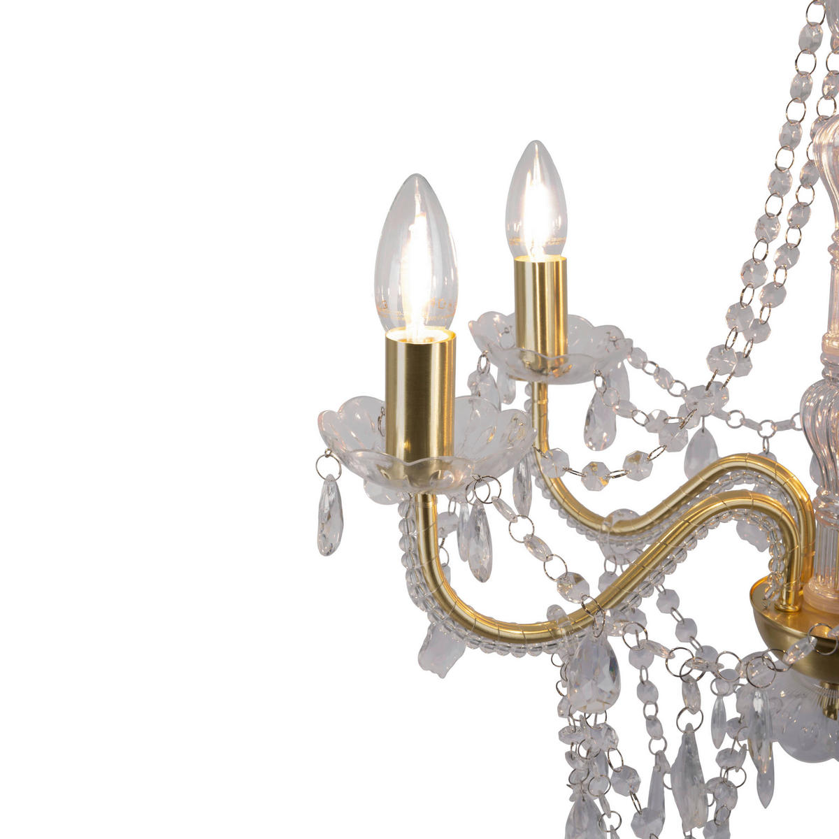 Näve Leuchten Pendelleuchte gold Metall Kunststoff B/H/T: ca. 52x85x52 cm E14 5 Brennstellen Cecilia - gold (52,00/85,00/52,00cm) - Näve Leuchten