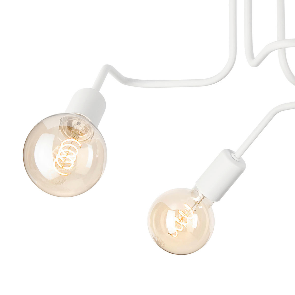 Lamkur Deckenleuchte DOMINO 51185 weiß Stahl H/L: ca. 40x55 cm E27 3 Brennstellen Domino - weiß (55,00cm) - Lamkur