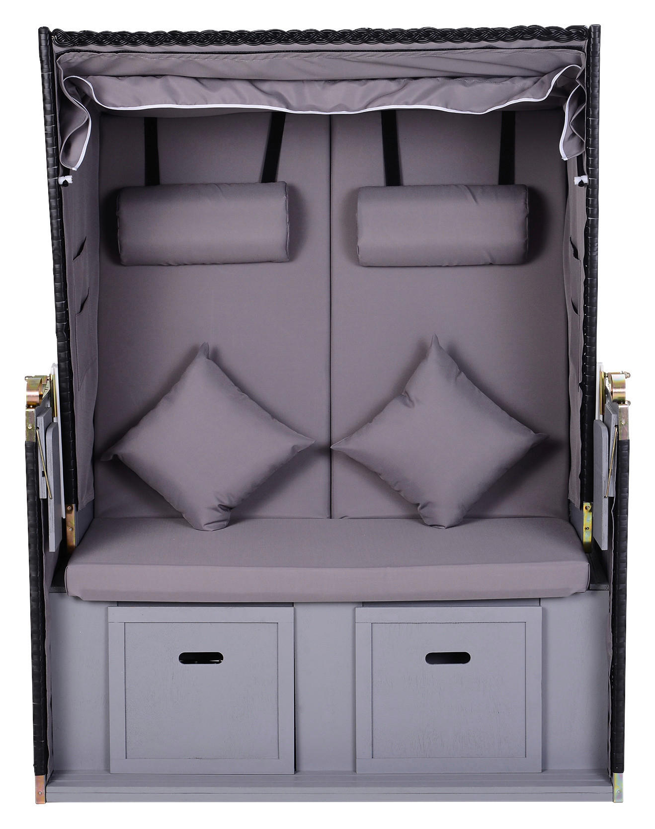 Outsunny Strandkorb grau Metall B/H/T: ca. 118x150x79 cm Strandkorb - grau (118,00/150,00/79,00cm) - Outsunny