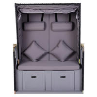 Outsunny Strandkorb grau Metall B/H/T: ca. 118x150x79 cm Strandkorb - grau (118,00/150,00/79,00cm) - Outsunny