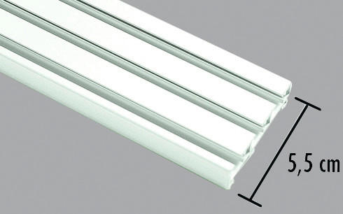 Flächenvorhangschiene Weiß Aluminium 3.0 Läufe Flächenvorhangschiene_3lfg. - weiß (225,00/5,50/1,50cm)