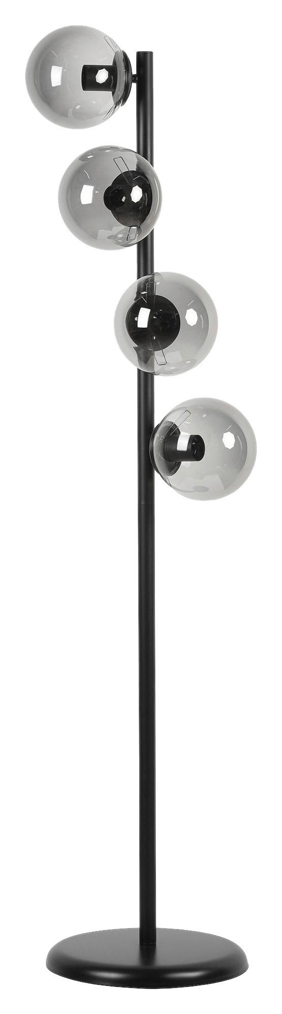 Opviq Stehleuchte schwarz Glas Metall B/H/L: ca. 30x137x30 cm E27 4 Brennstellen Stehleuchte_8730-2 - schwarz (30,00/30,00/137,00cm) - Opviq