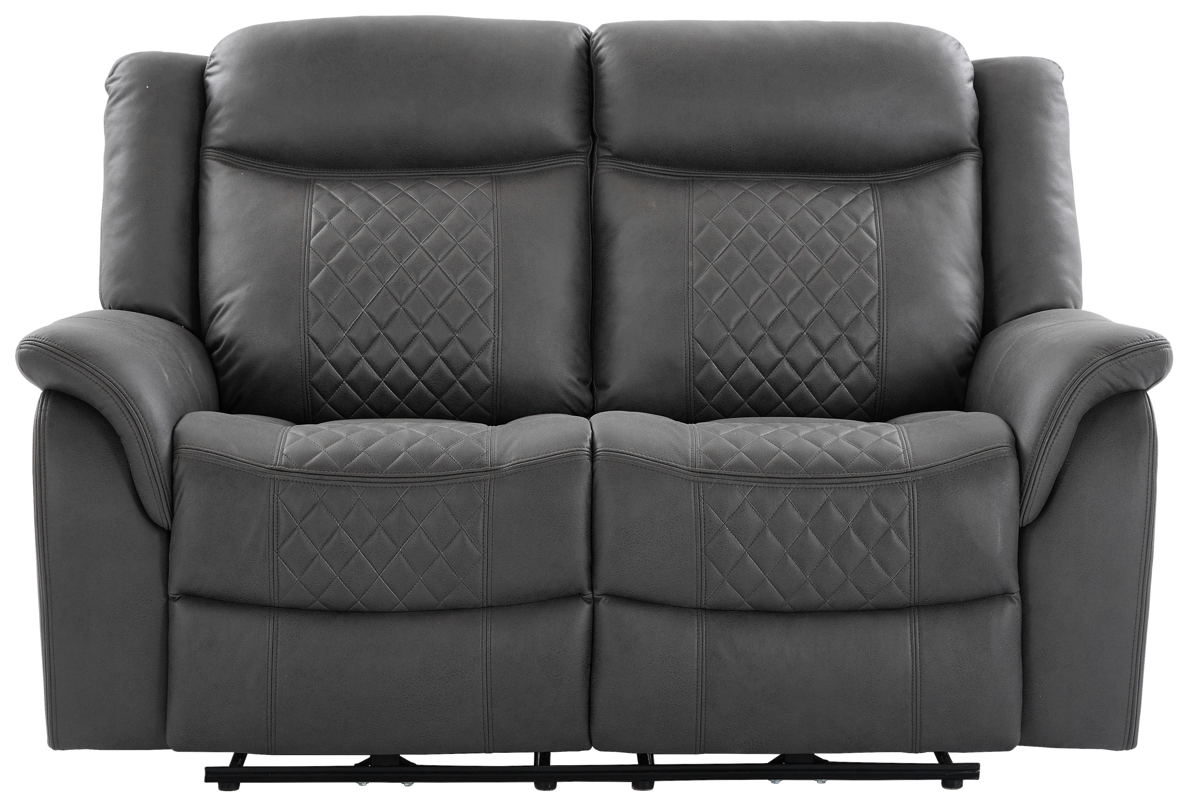 Sofa Pedro grau Microfaser B/H/T: ca. 162x108x94 cm Pedro - schwarz/grau (162,00/108,00/94,00cm)
