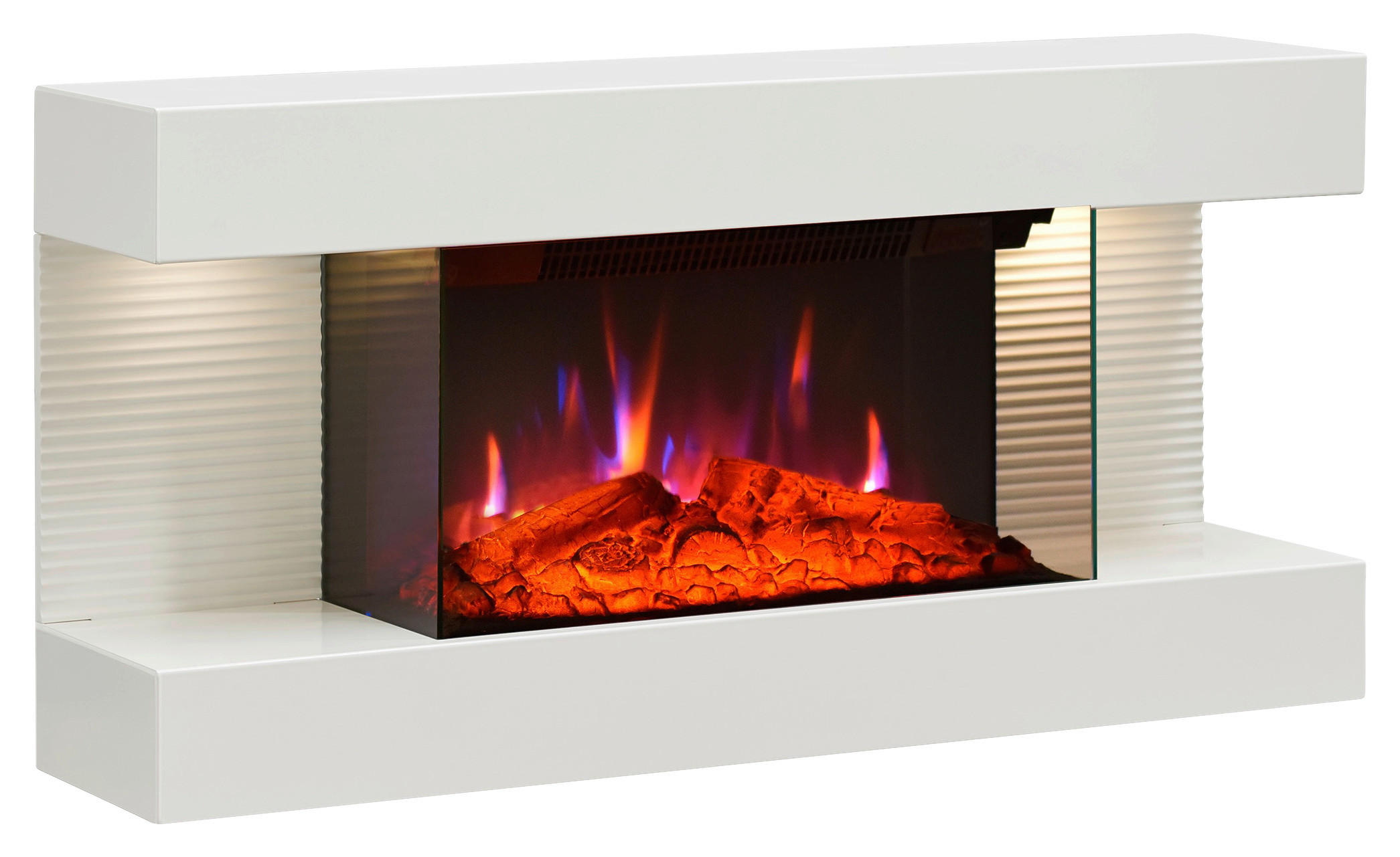 Balderia Elektrischer-Kamin weiß Metall B/H/T: ca. 82x41,8x21,6 cm IDA - weiß (82,00/41,80/21,60cm) - Balderia