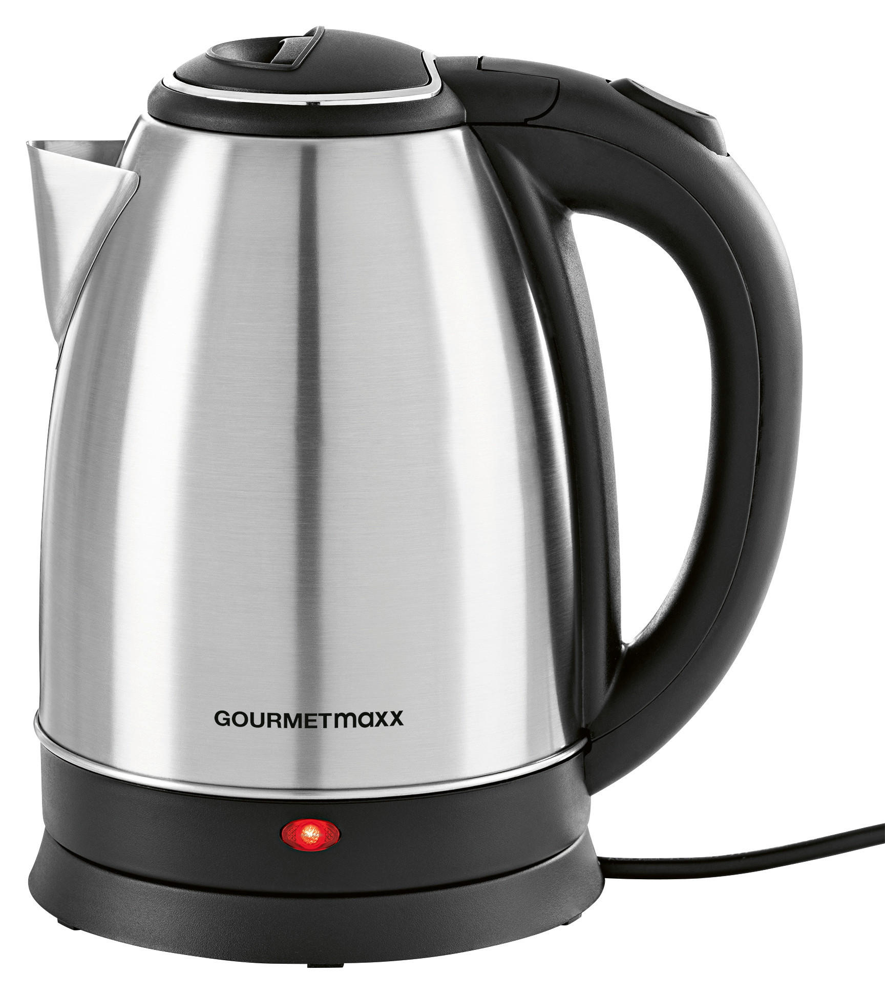 GOURMETmaxx Wasserkocher 13704 schwarz silber Kunststoff Edelstahl B/H/L: ca. 16x24x21 cm ca. 1,8 l Wasserkocher_Edelstahl 13704 - schwarz/silber (21,00/16,00/24,00cm) - GOURMETmaxx
