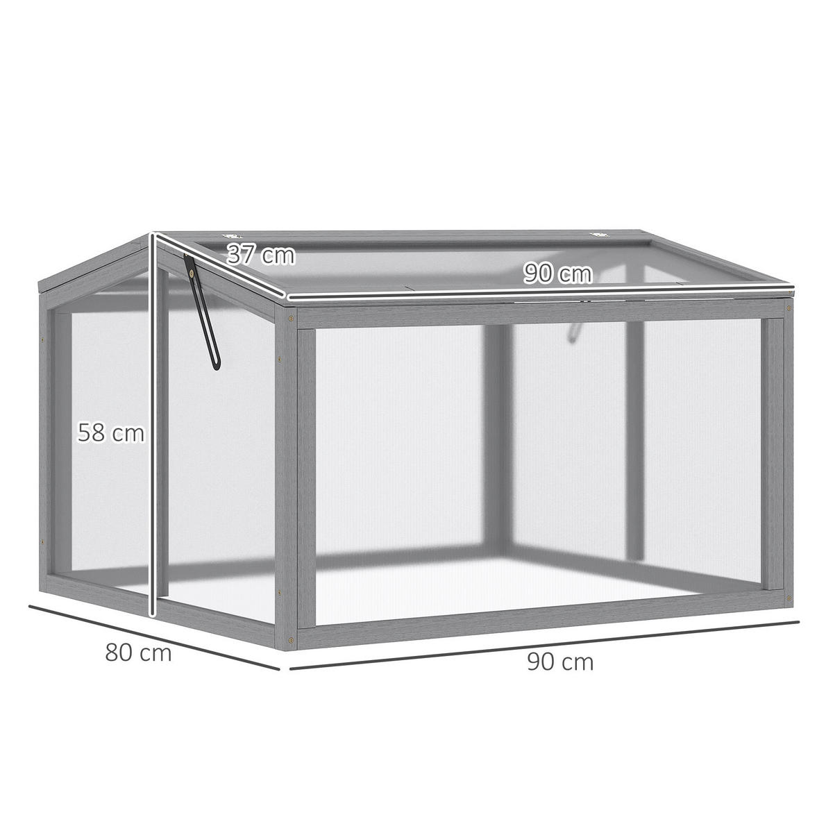 Outsunny Frühbeet B/H/L: ca. 80x58x90 cm Frühbeet - hellgrau (90,00/80,00/58,00cm) - Outsunny