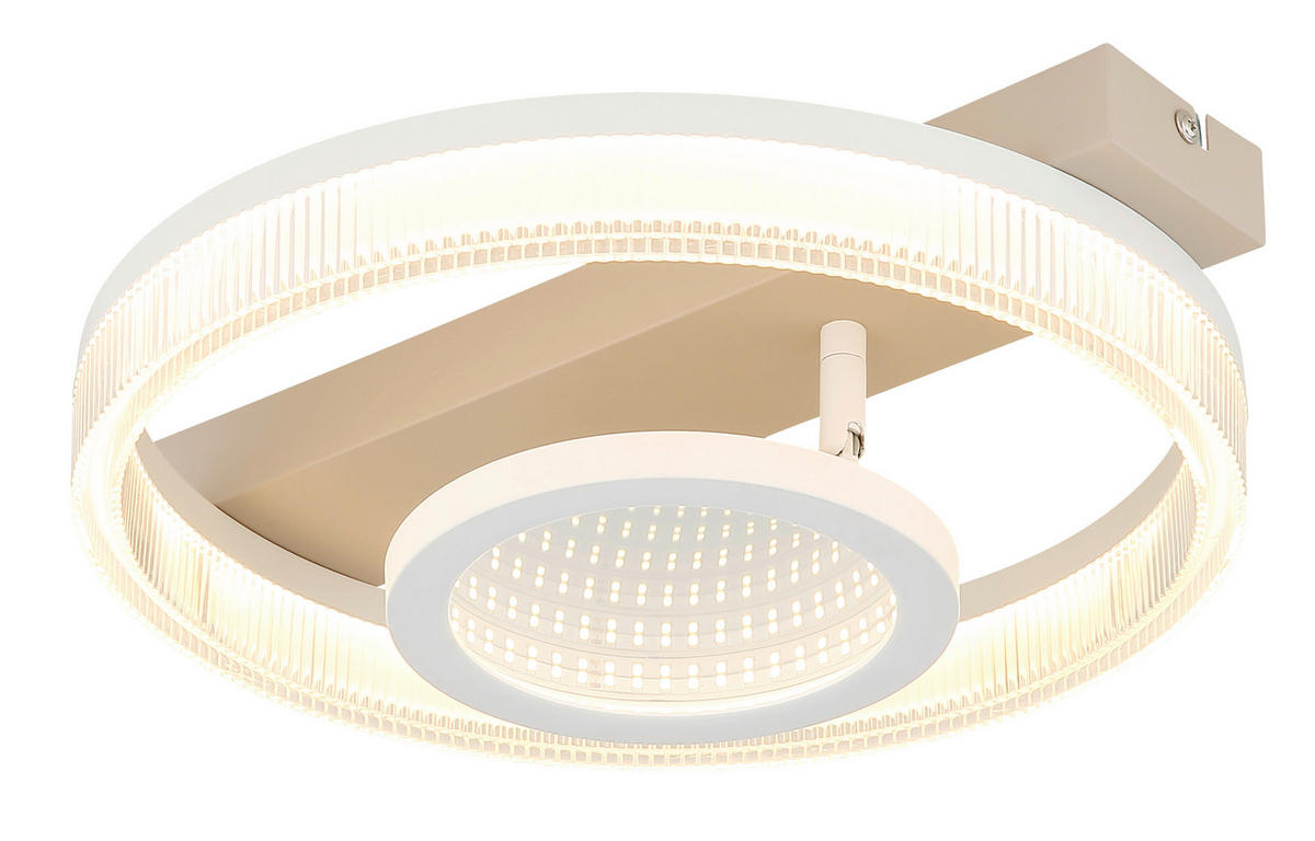 GLOBO Deckenleuchte transparent weiß sand Metall Kunststoff B/H/L: ca. 33x10x36 cm 1 Brennstellen ZARA - sand/weiß (36,00/33,00/10,00cm) - GLOBO