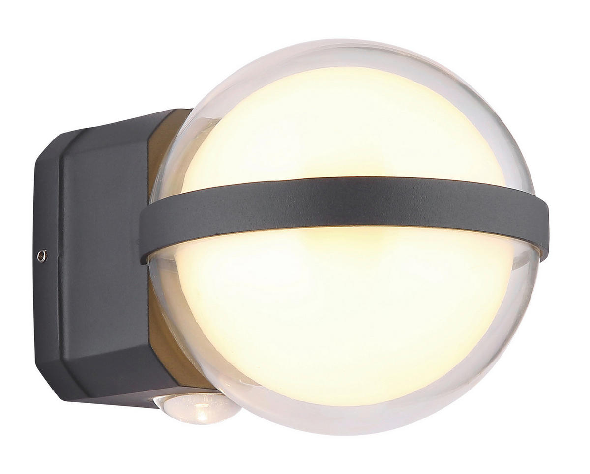 LED-Außenleuchte anthrazit klar B/H: ca. 10,5x11 cm ILLI - klar/anthrazit (10,50/11,00cm) - GLOBO