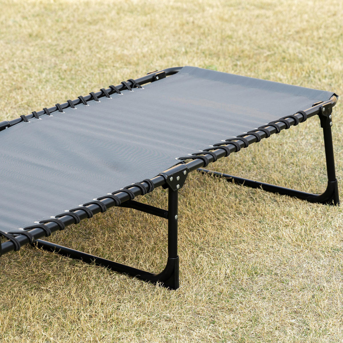 Outsunny Sonnenliege grau Stahl B/H/L: ca. 58x30x185 cm Sonnenliege - grau (185,00/58,00/30,00cm) - Outsunny