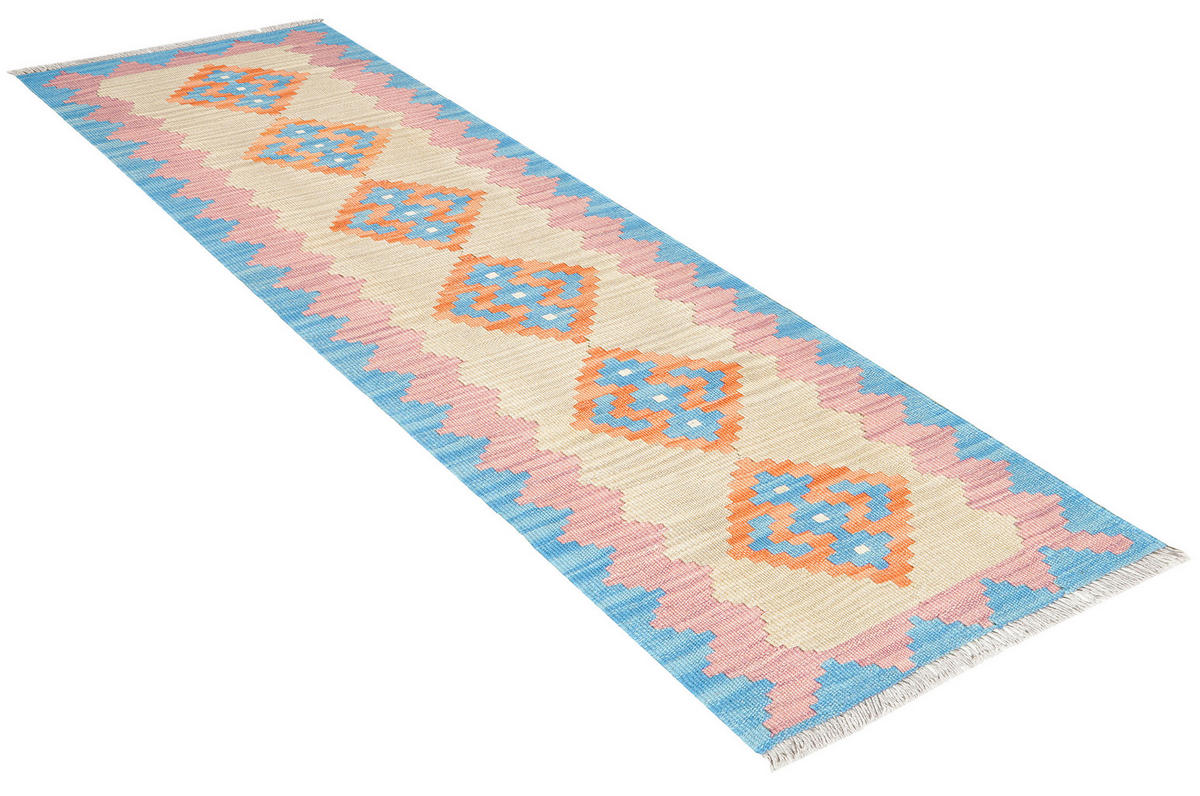 PersaTepp Teppich Kelim Gashgai blau B/H/L: ca. 57x1x190 cm Kelim Gashgai - blau/beige (190,00/57,00/1,00cm) - PersaTepp