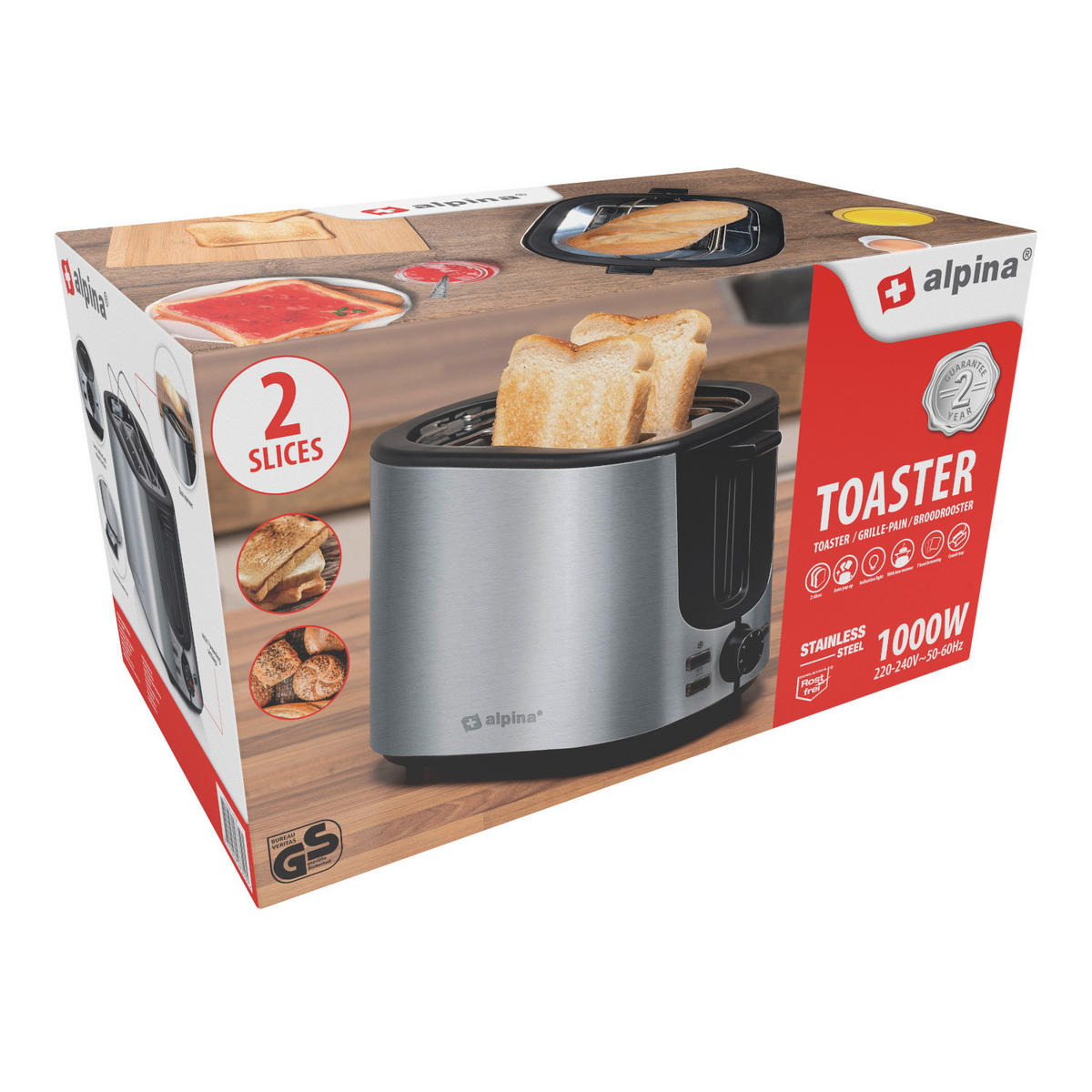 Alpina Toastautomat silber Edelstahl Toastautomat - silber - alpina