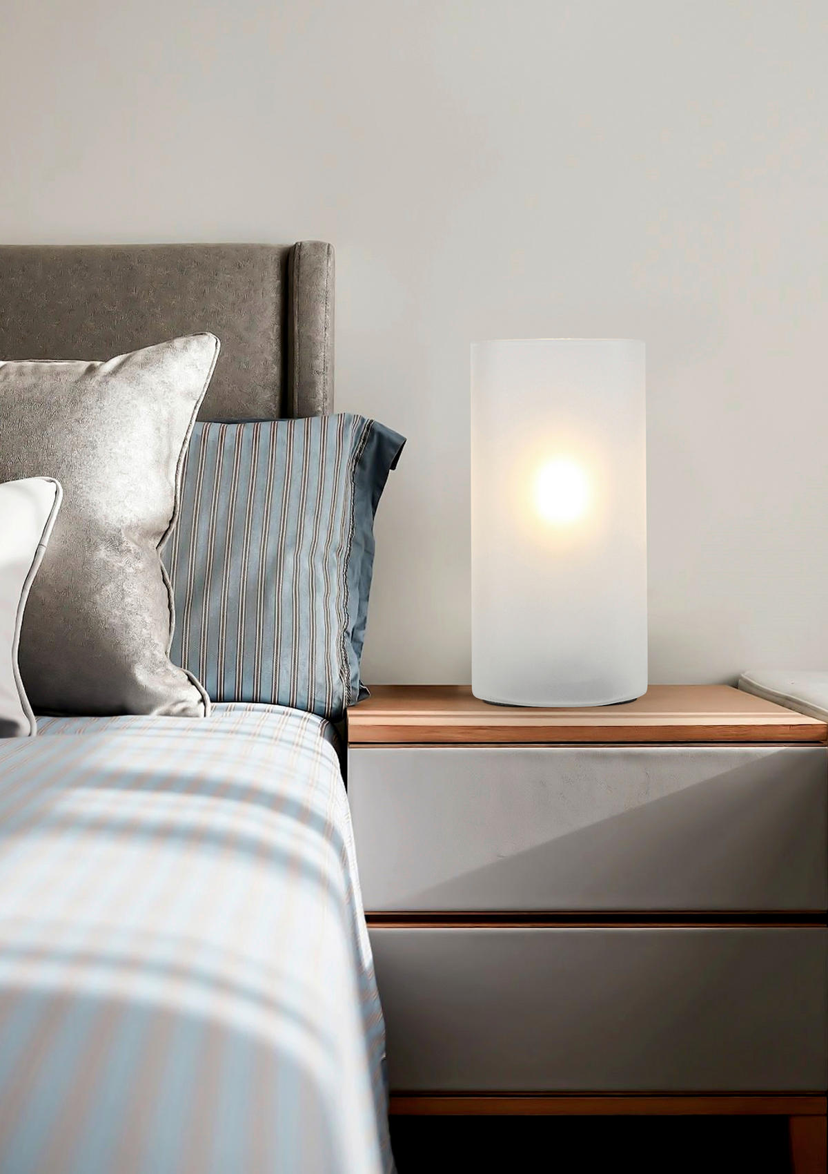 Nolo Tischleuchte Paige weiß Glas B/H/L: ca. 9,5x20x9,5 cm E27 1 Brennstellen Paige - weiß (9,50/9,50/20,00cm) - Nolo