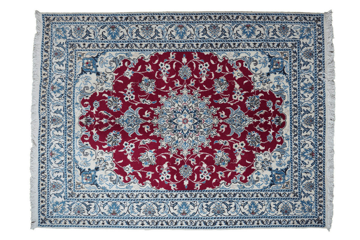 PersaTepp Teppich Nain Chorosan rot B/L: ca. 150x200 cm Nain Chorosan - blau/rot (150,00/200,00cm) - PersaTepp