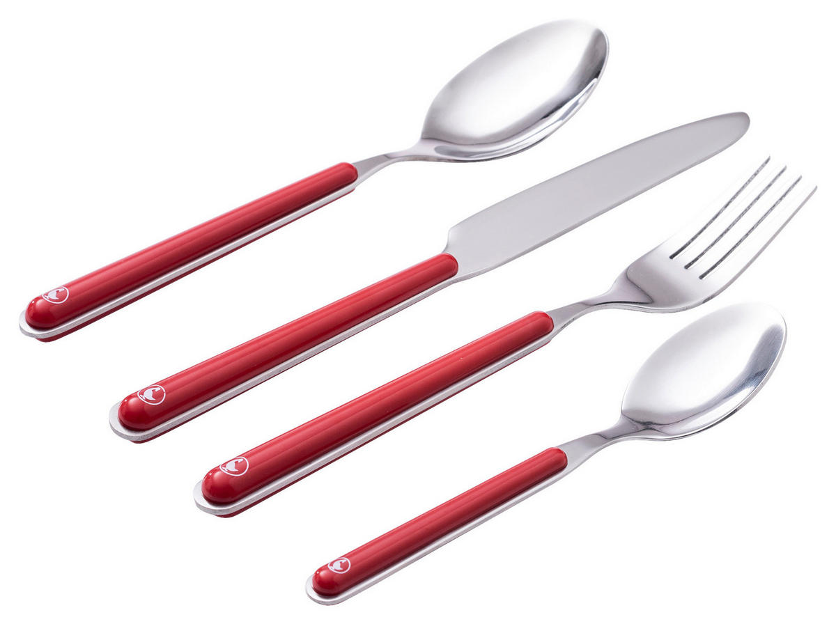 EL GANSO Besteckset APARTAMENTO rot Edelstahl 16 tlg. APARTAMENTO - rot/silber - EL GANSO