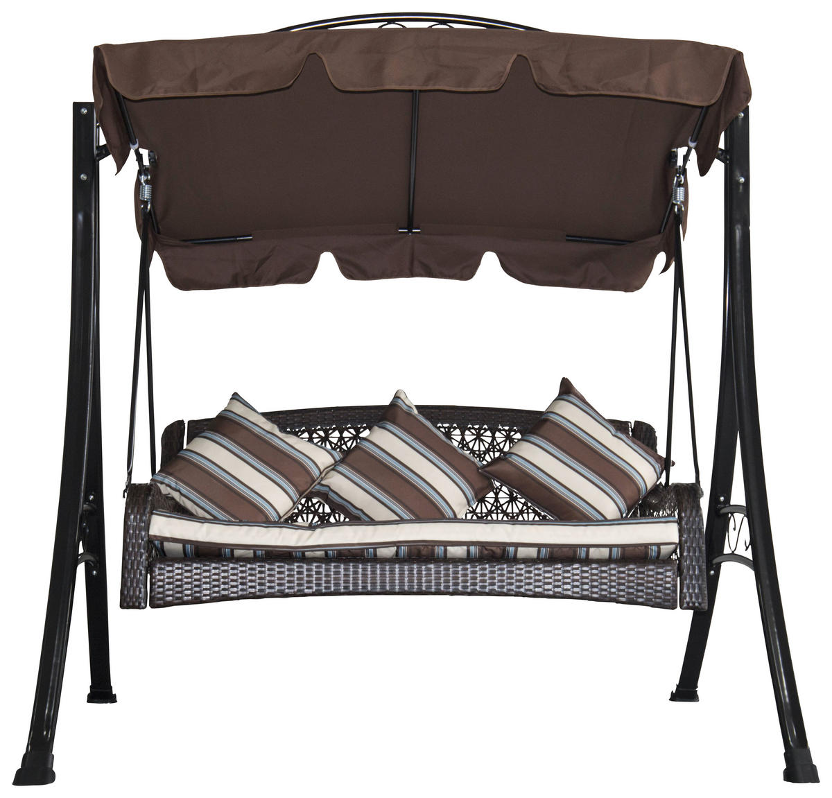 Grasekamp Hollywoodschaukel Portofino braun Stahl B/H/L: ca. 140x201x195 cm Portofino - braun (195,00/140,00/201,00cm) - Grasekamp