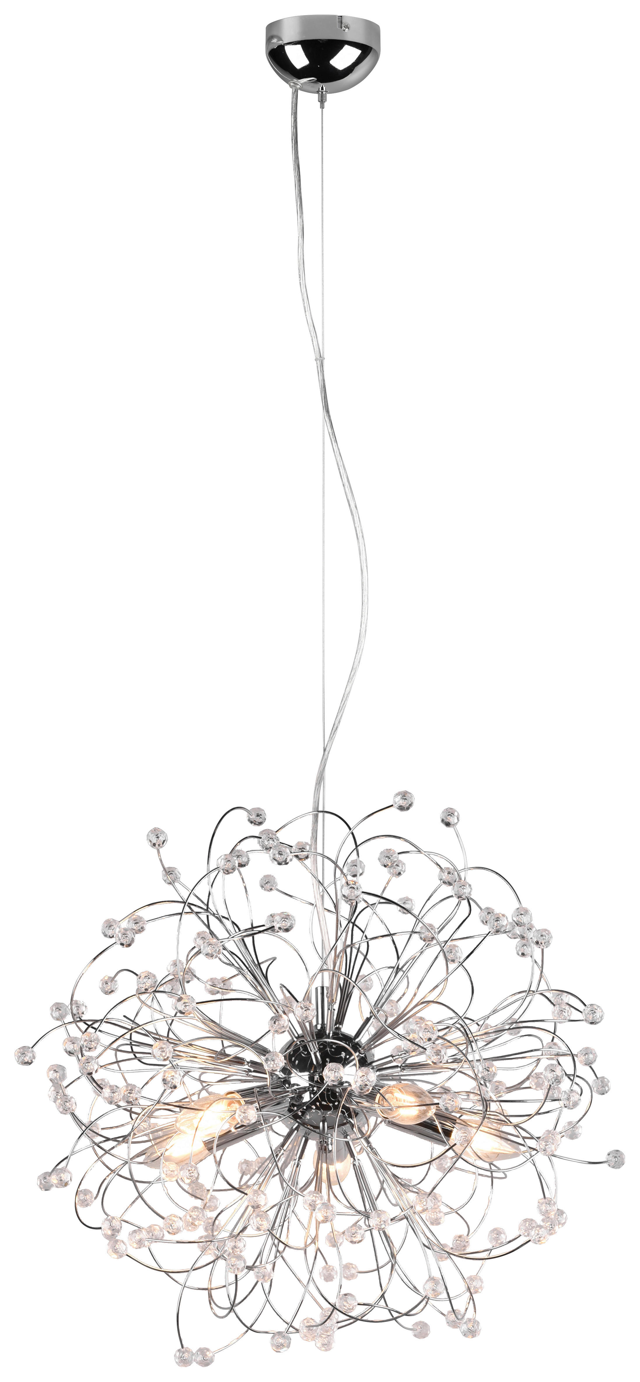 Reality Pendelleuchte GLORIA R31315006 Chrom Metall H/D: ca. 150x55 cm E14 5 Brennstellen Gloria - Chrom (55,00/150,00cm) - Reality